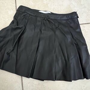 Zara leather pleated skirt